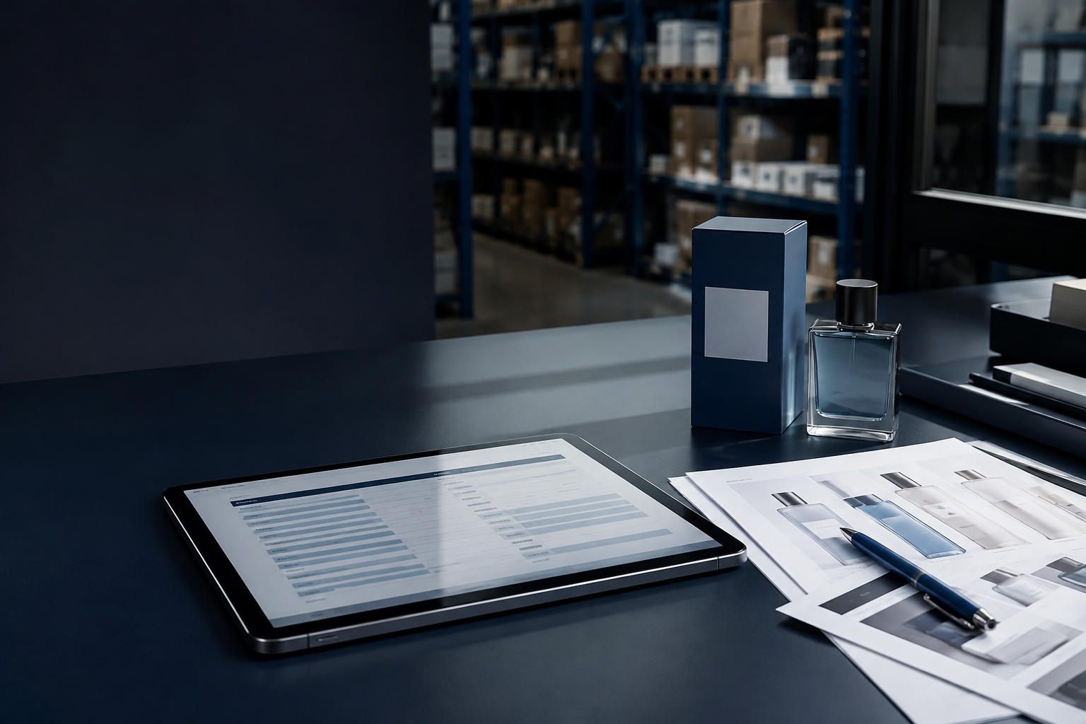 Inventario de producto consultado en una tablet