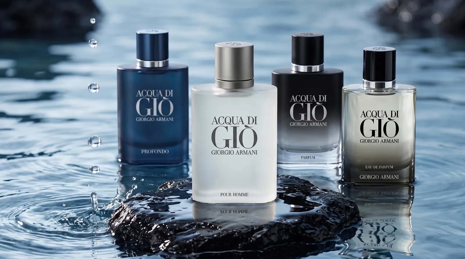 Composición de fragancias de perfumería sobre una superficie de agua